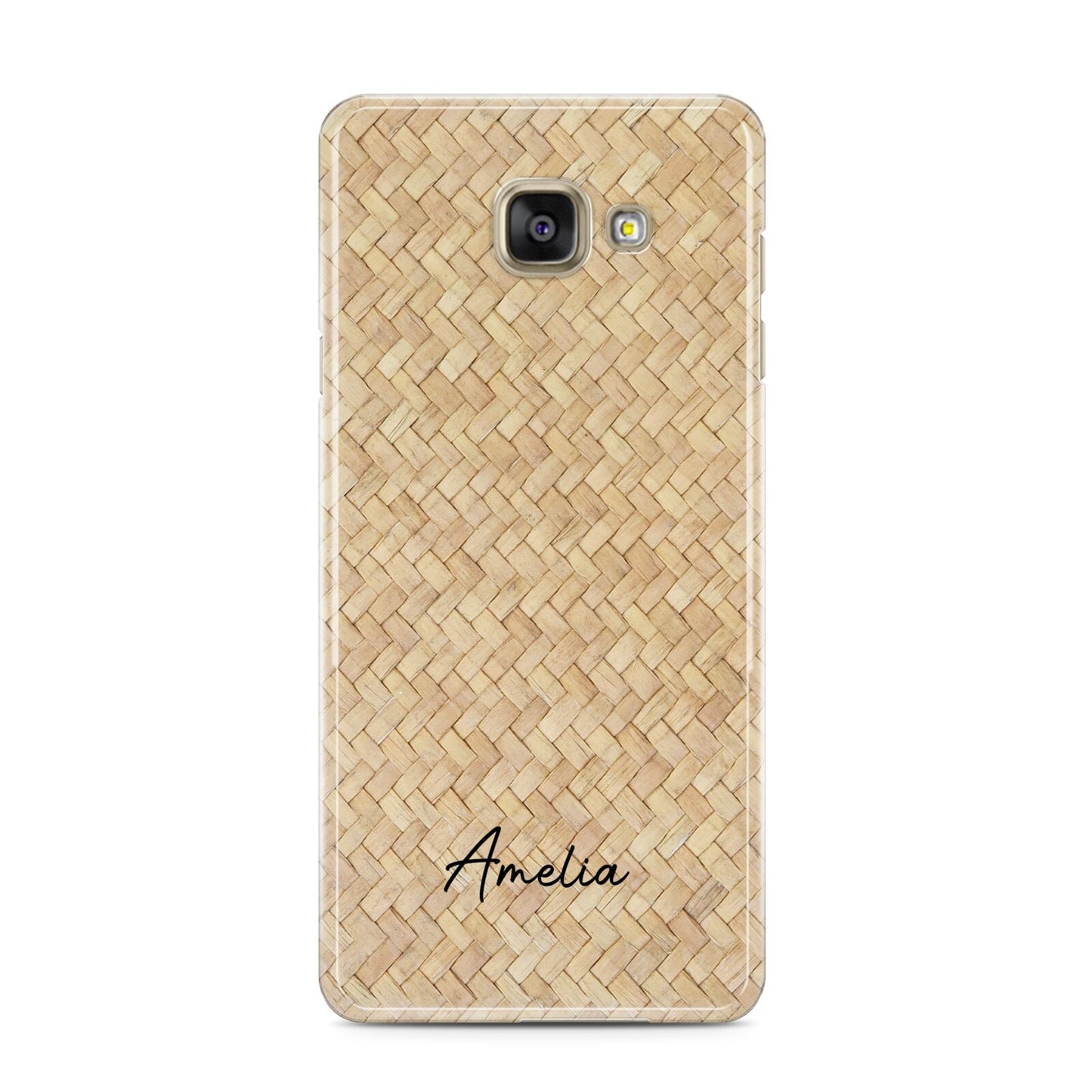 Custom Rattan Pattern Samsung Galaxy A3 2016 Case on gold phone