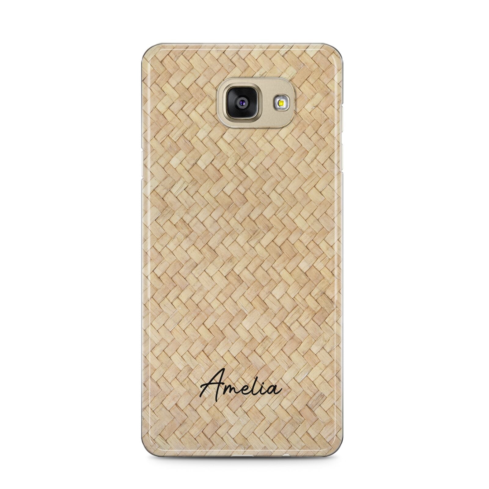 Custom Rattan Pattern Samsung Galaxy A5 2016 Case on gold phone