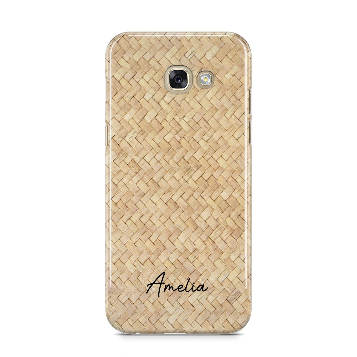 Custom Rattan Pattern Samsung Galaxy A5 2017 Case on gold phone