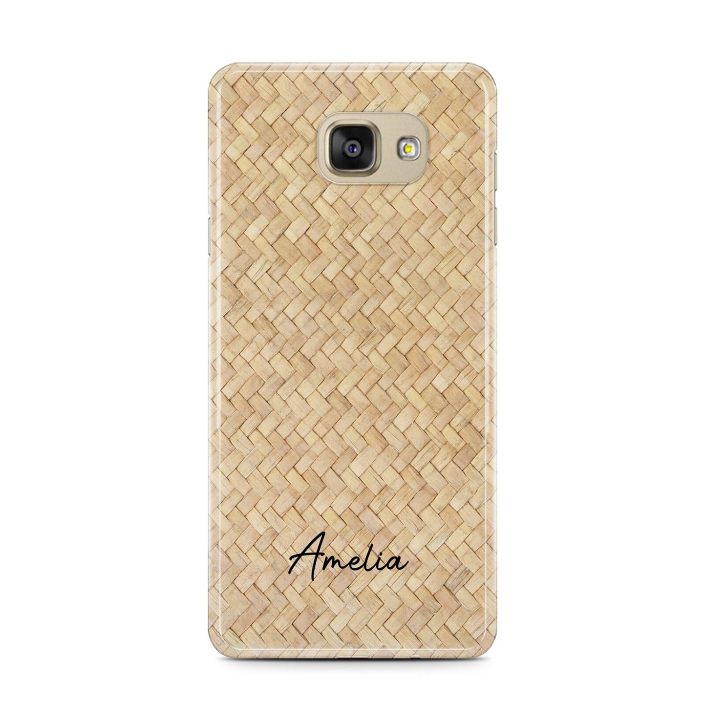 Custom Rattan Pattern Samsung Galaxy A7 2016 Case on gold phone