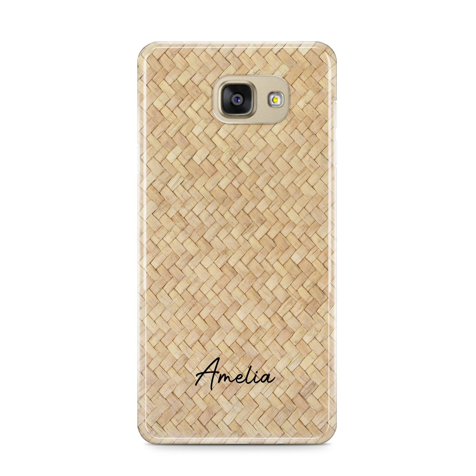 Custom Rattan Pattern Samsung Galaxy A9 2016 Case on gold phone