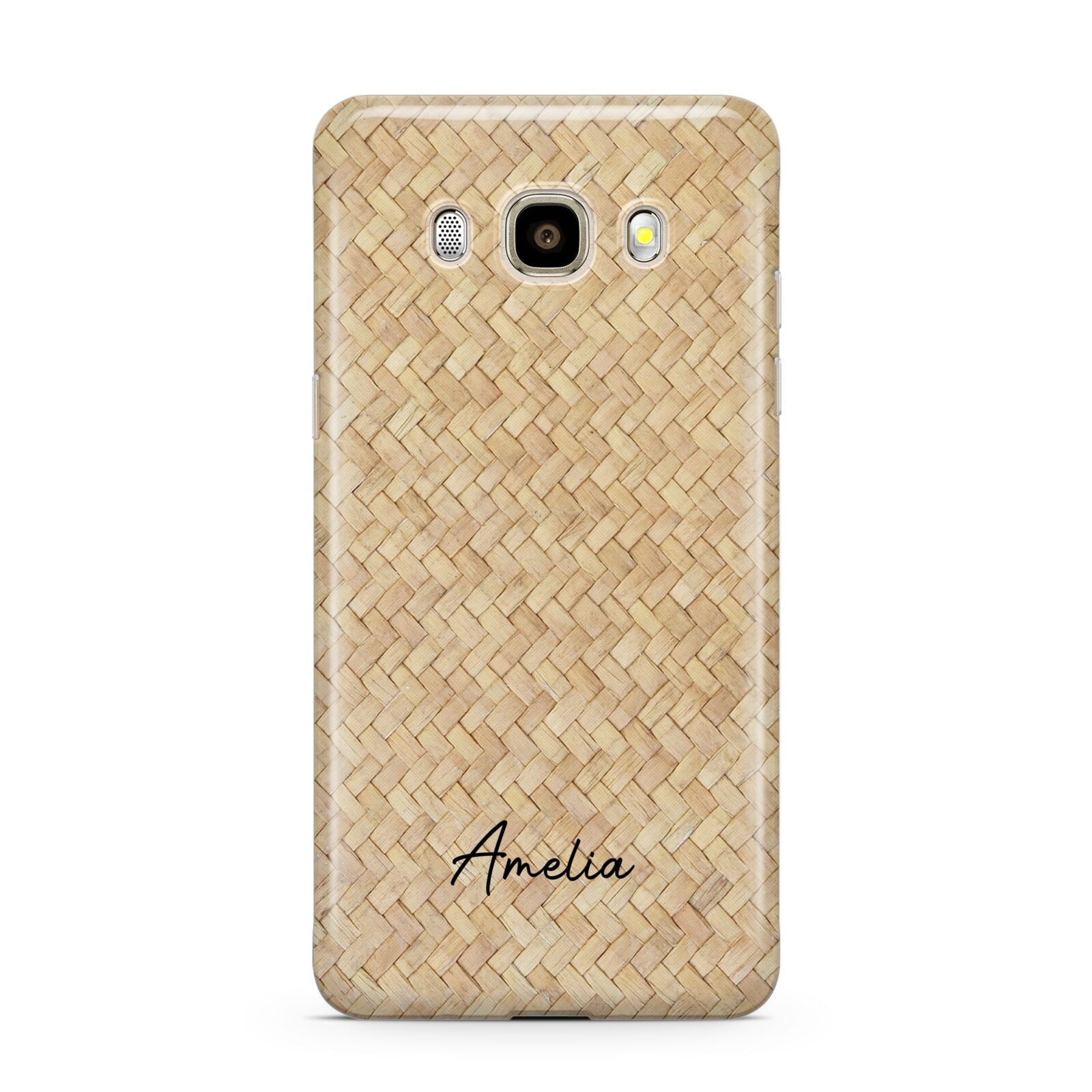 Custom Rattan Pattern Samsung Galaxy J7 2016 Case on gold phone