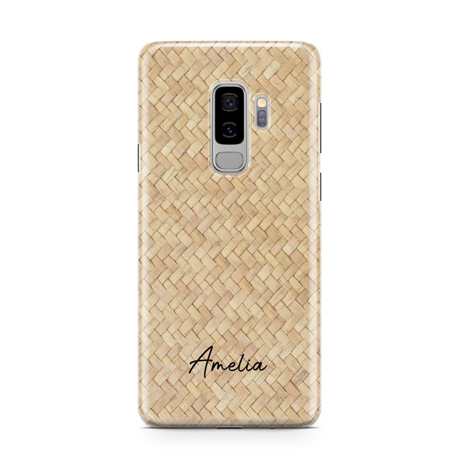 Custom Rattan Pattern Samsung Galaxy S9 Plus Case on Silver phone