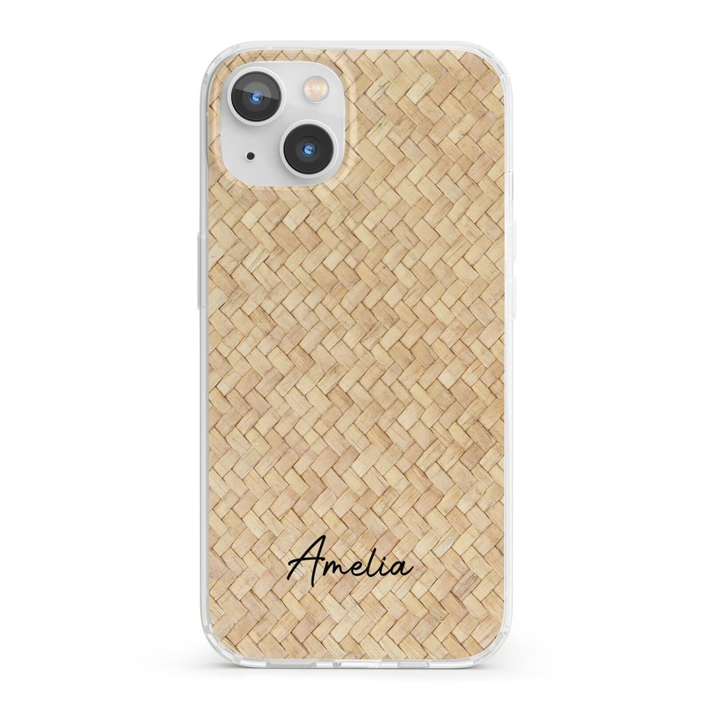 Custom Rattan Pattern iPhone 13 Clear Bumper Case