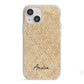 Custom Rattan Pattern iPhone 13 Mini TPU Impact Case with White Edges