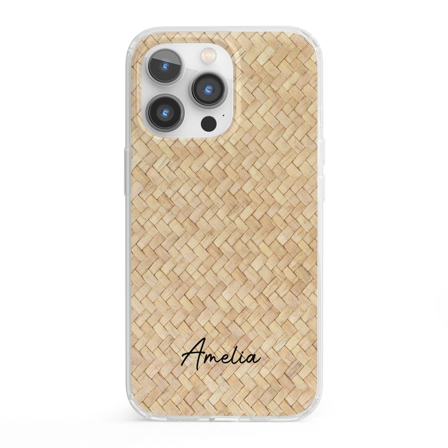 Custom Rattan Pattern iPhone 13 Pro Clear Bumper Case