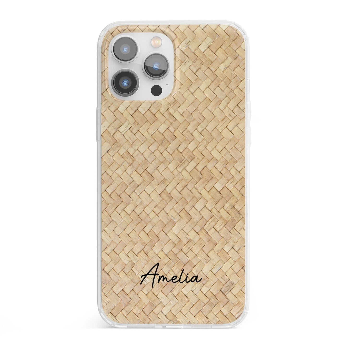 Custom Rattan Pattern iPhone 13 Pro Max Clear Bumper Case