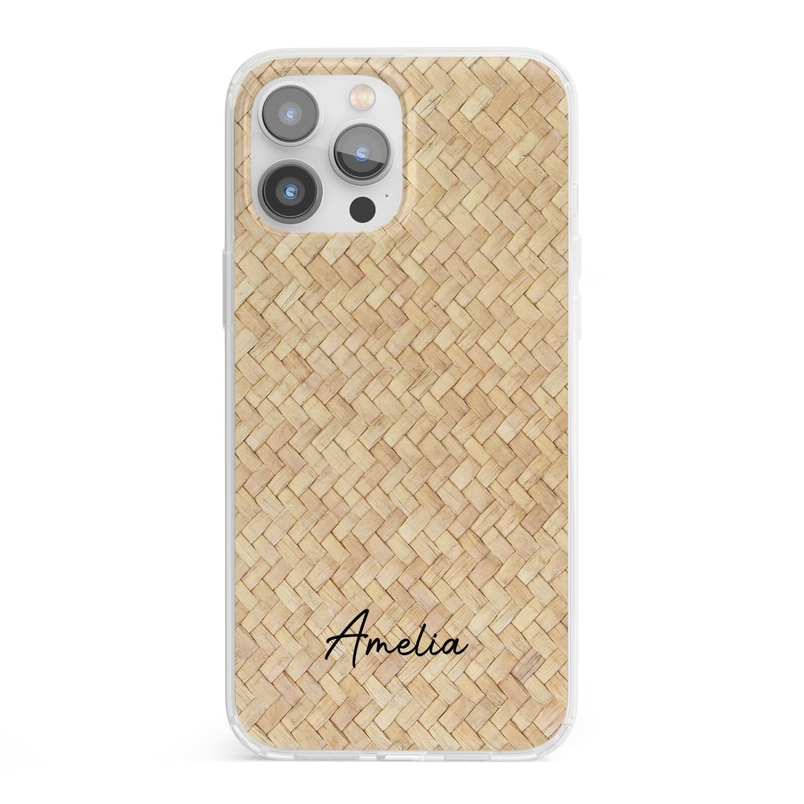 Custom Rattan Pattern iPhone 13 Pro Max Clear Bumper Case