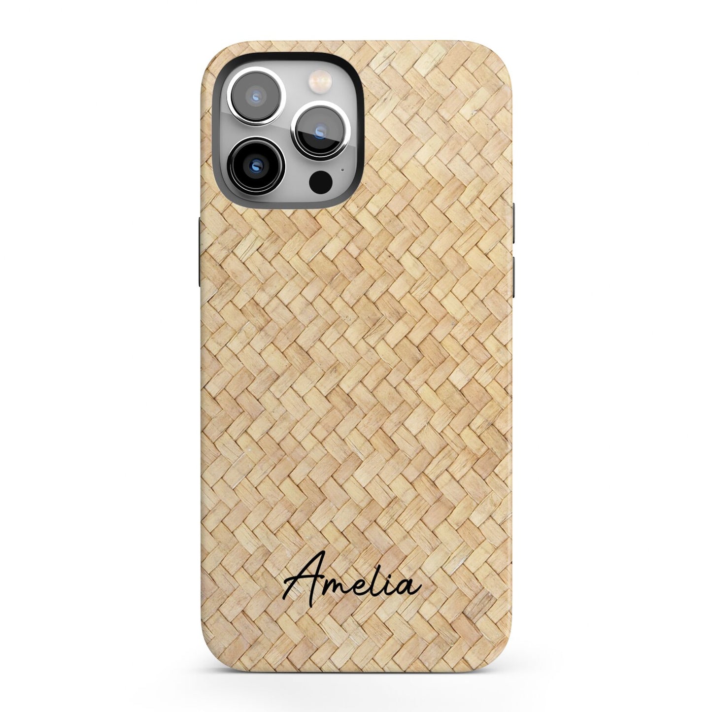 Custom Rattan Pattern iPhone 13 Pro Max Full Wrap 3D Tough Case