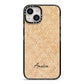 Custom Rattan Pattern iPhone 14 Black Impact Case on Silver phone