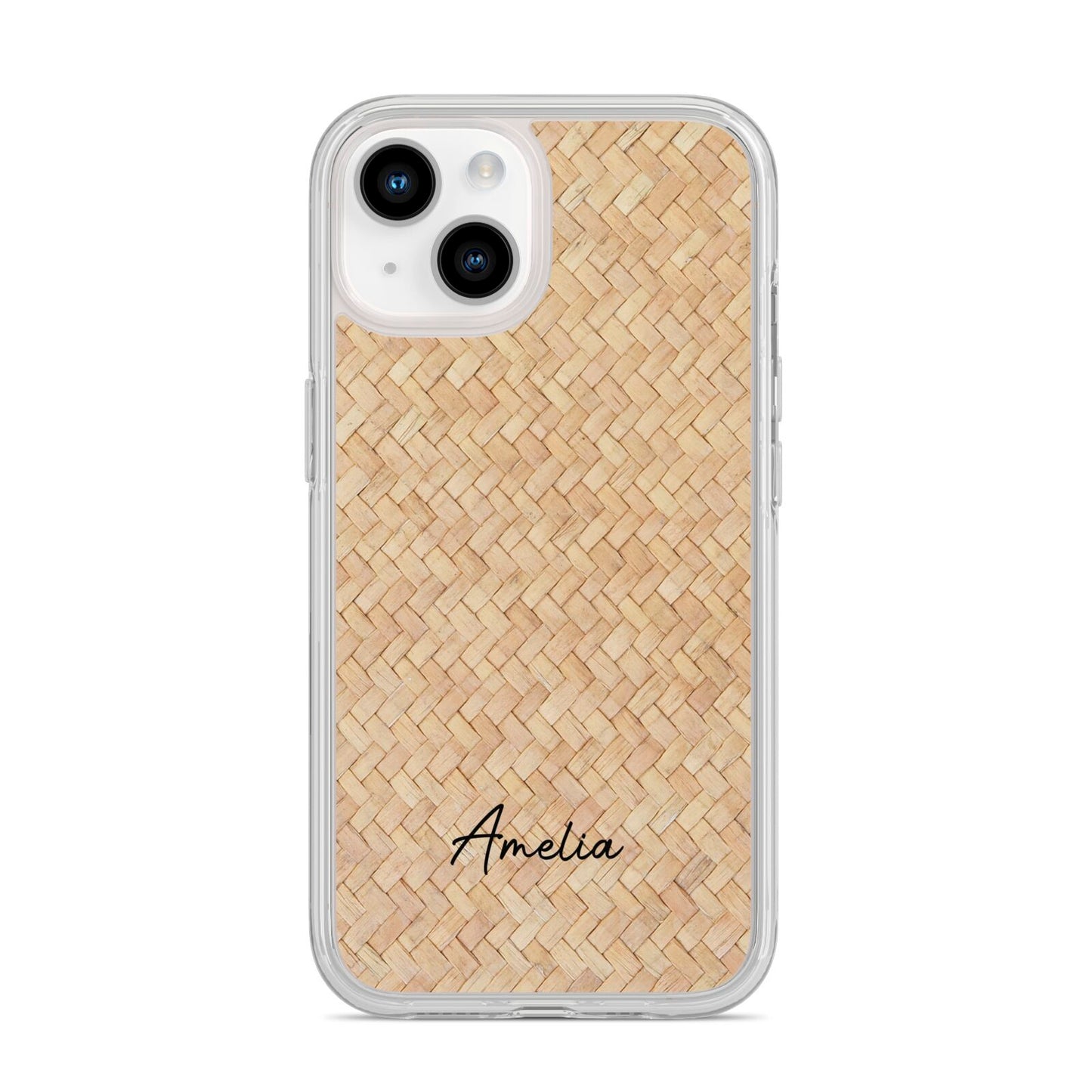 Custom Rattan Pattern iPhone 14 Clear Tough Case Starlight