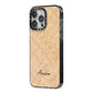 Custom Rattan Pattern iPhone 14 Pro Max Black Impact Case Side Angle on Silver phone