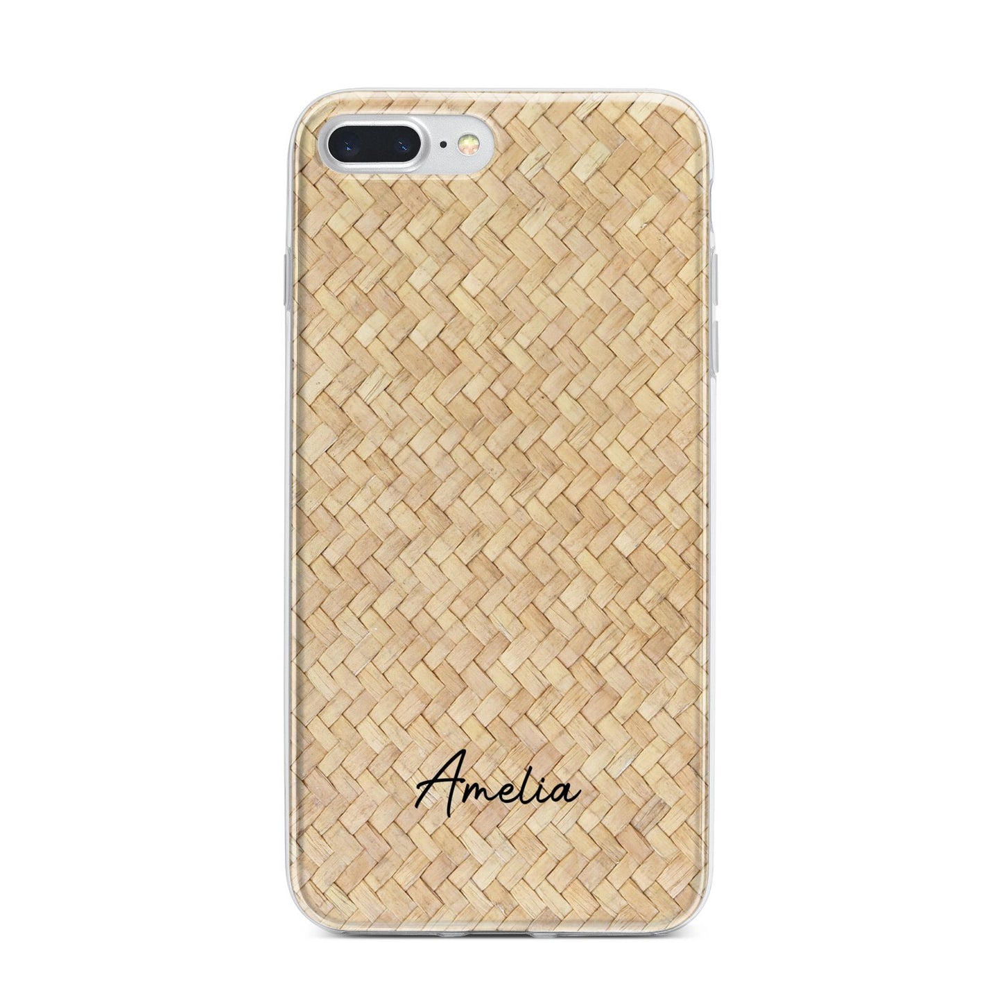 Custom Rattan Pattern iPhone 7 Plus Bumper Case on Silver iPhone