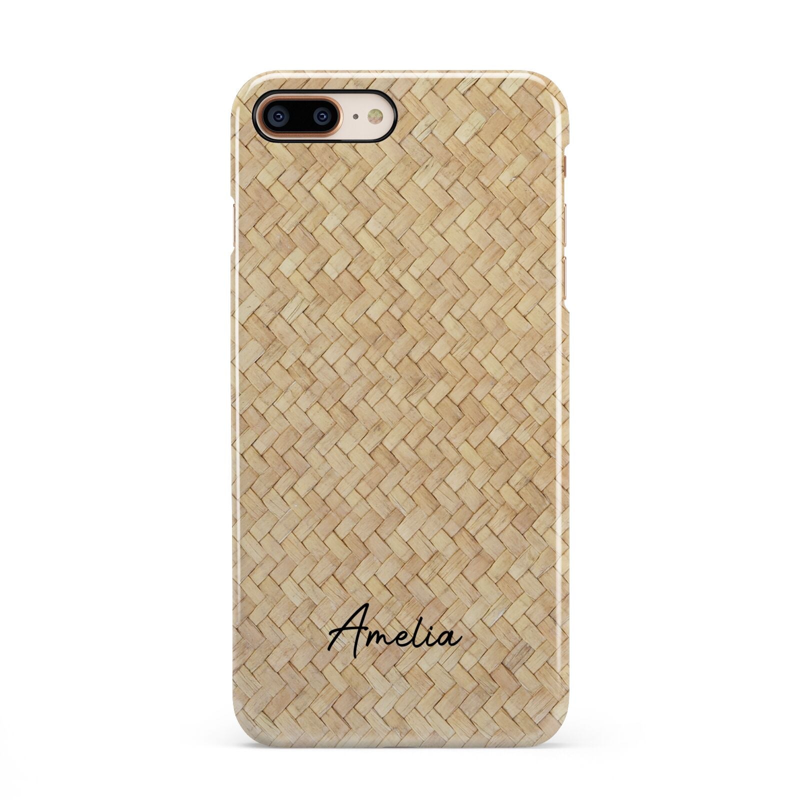 Custom Rattan Pattern iPhone 8 Plus 3D Snap Case on Gold Phone