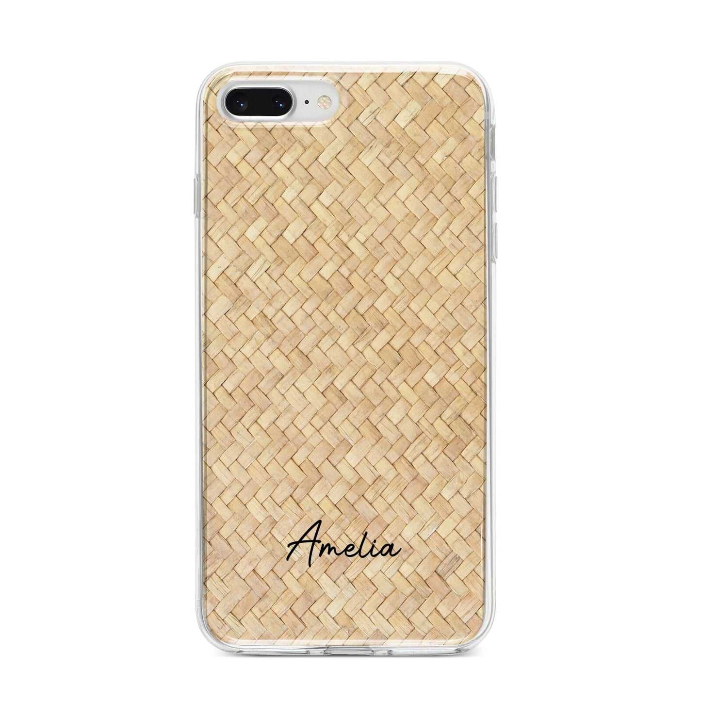 Custom Rattan Pattern iPhone 8 Plus Bumper Case on Silver iPhone