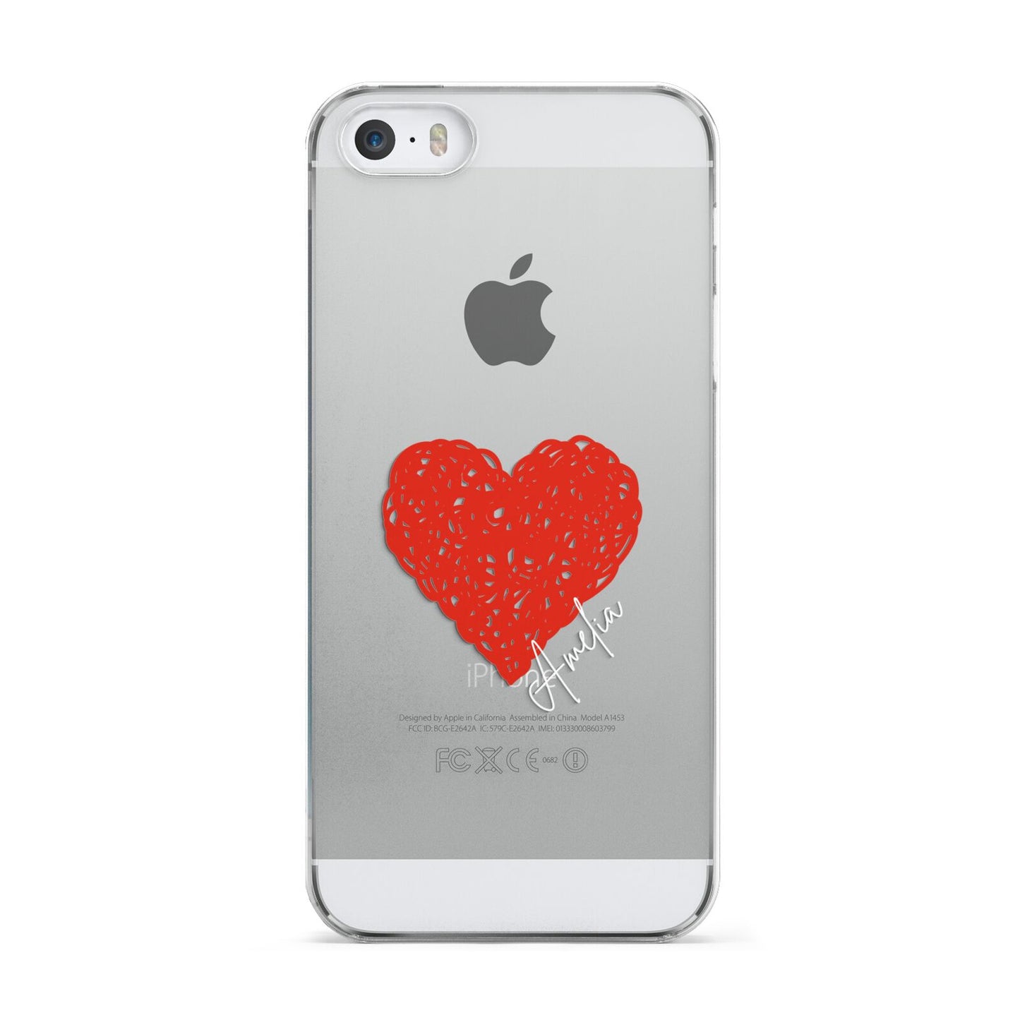 Custom Red Heart Apple iPhone 5 Case