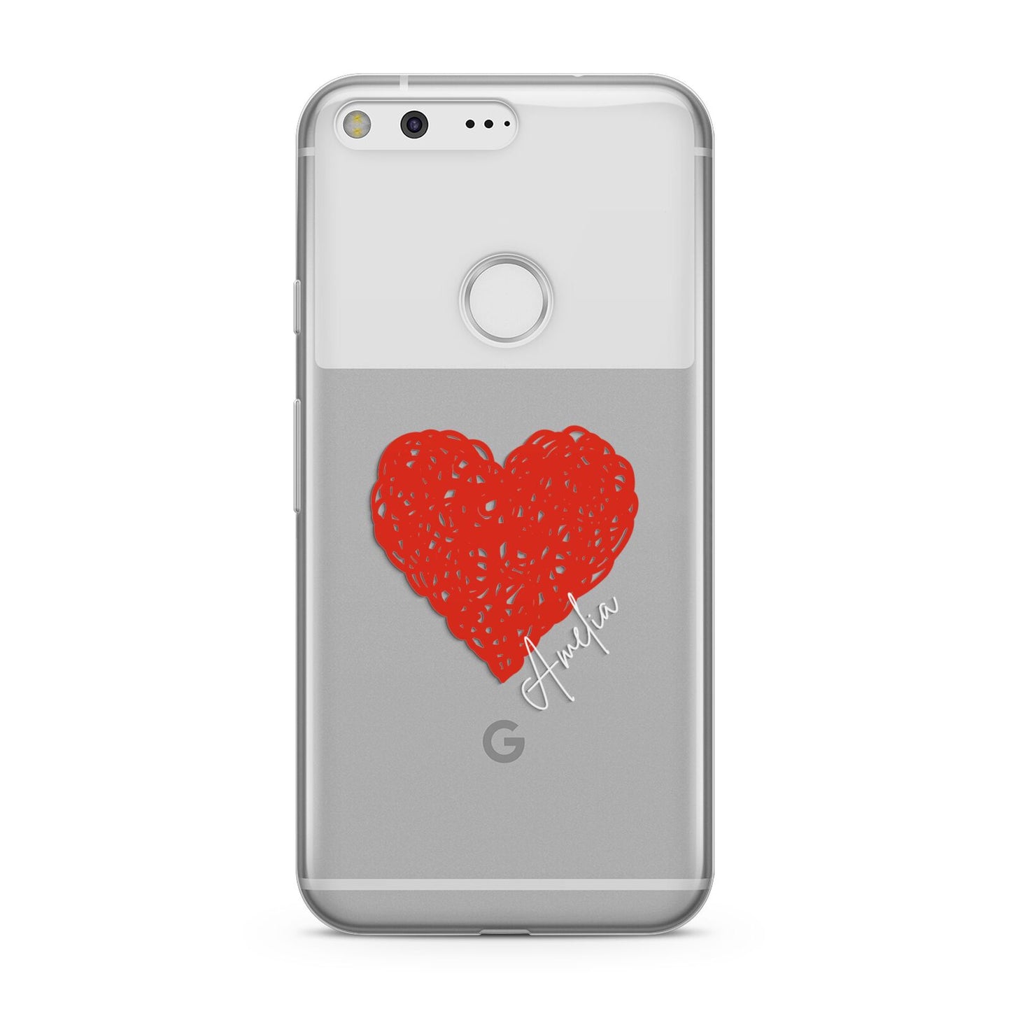 Custom Red Heart Google Pixel Case