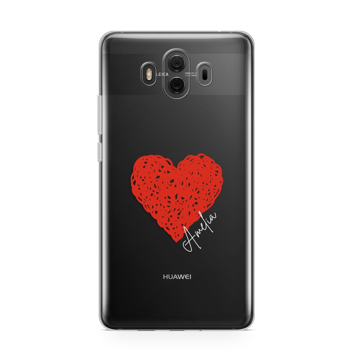 Custom Red Heart Huawei Mate 10 Protective Phone Case