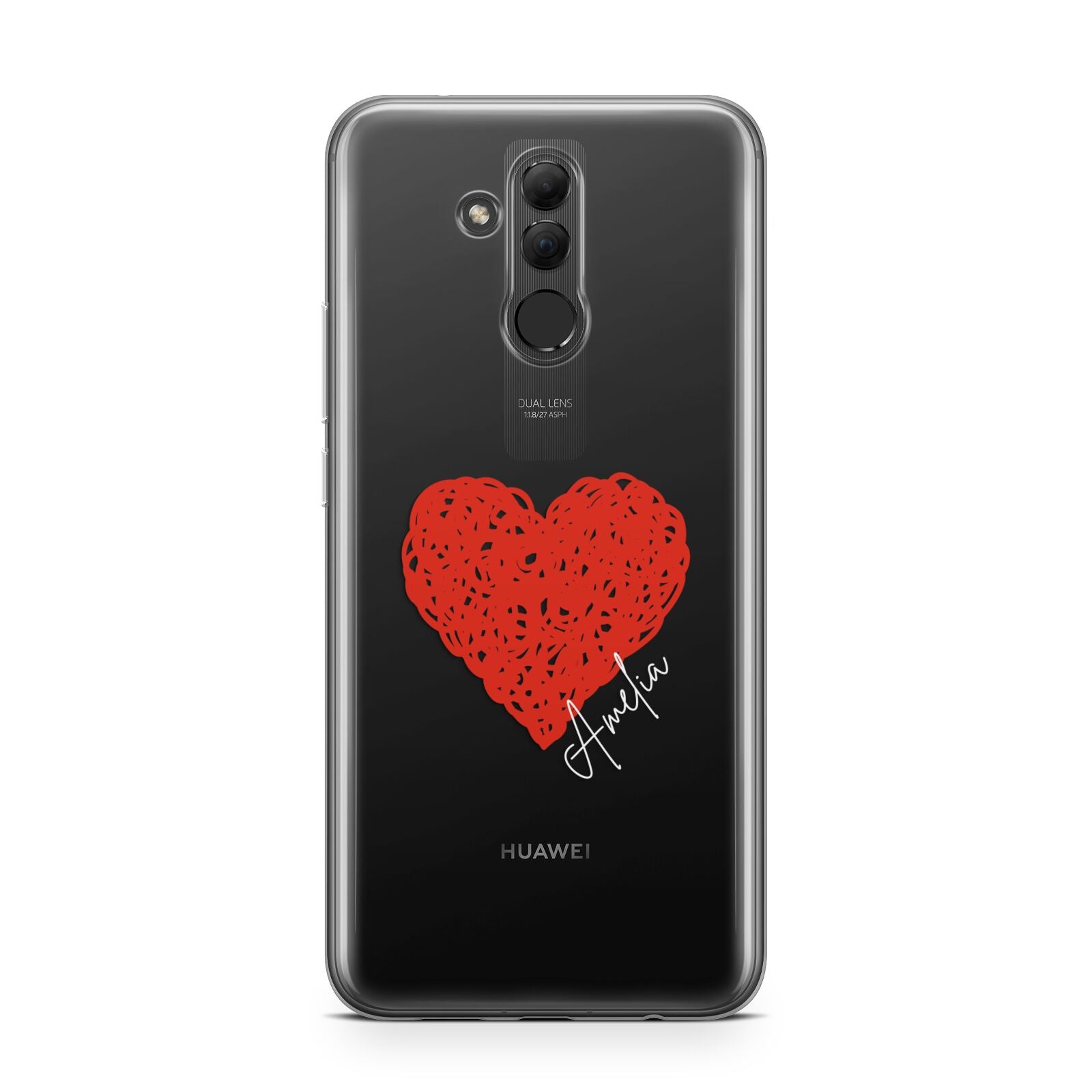 Custom Red Heart Huawei Mate 20 Lite