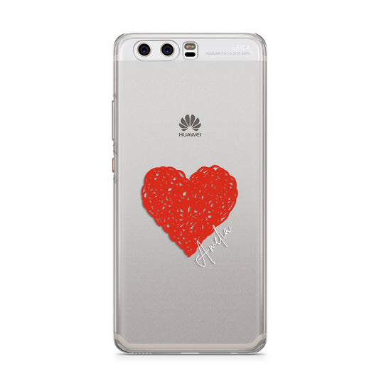 Custom Red Heart Huawei P10 Phone Case