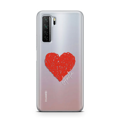 Custom Red Heart Huawei P40 Lite 5G Phone Case