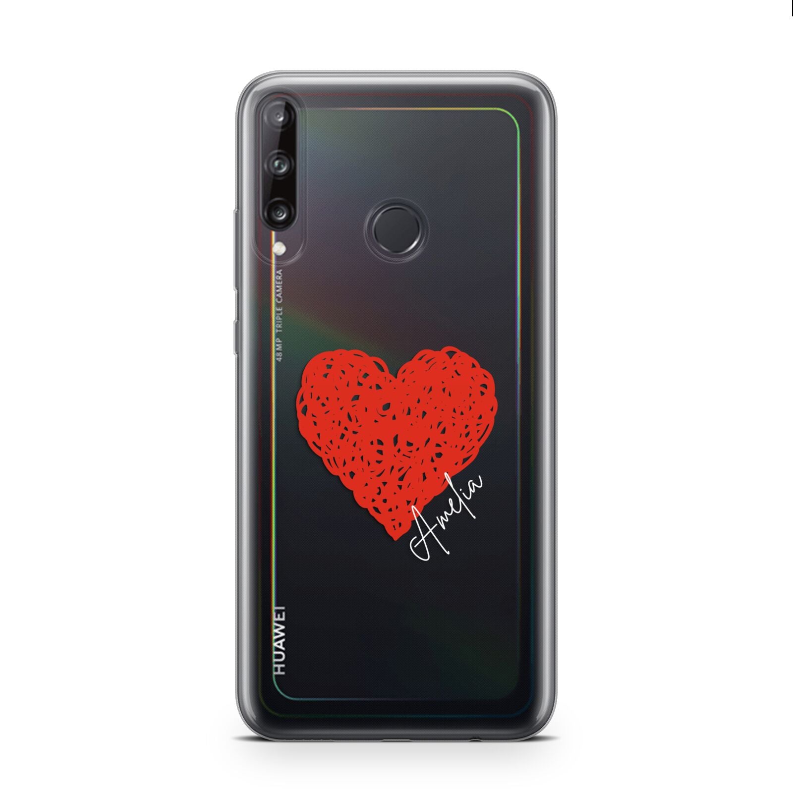 Custom Red Heart Huawei P40 Lite E Phone Case