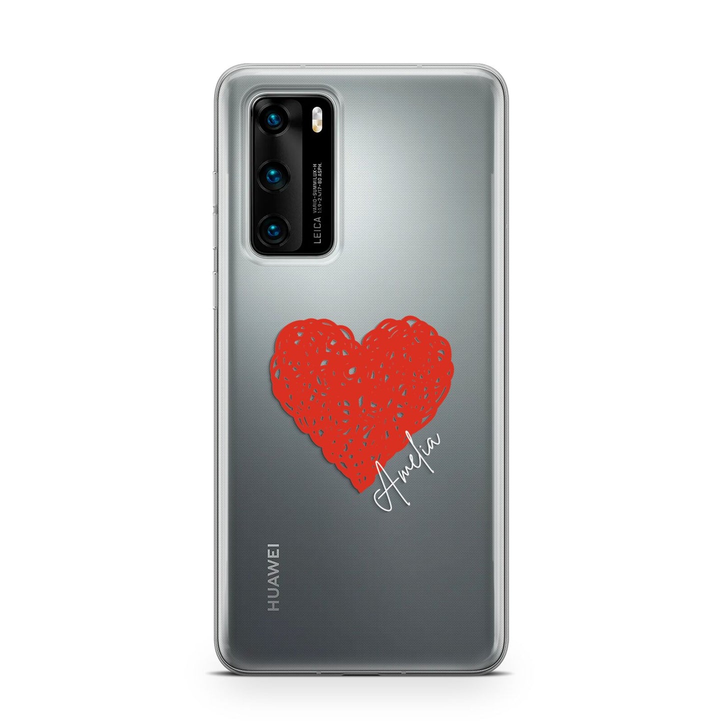 Custom Red Heart Huawei P40 Phone Case