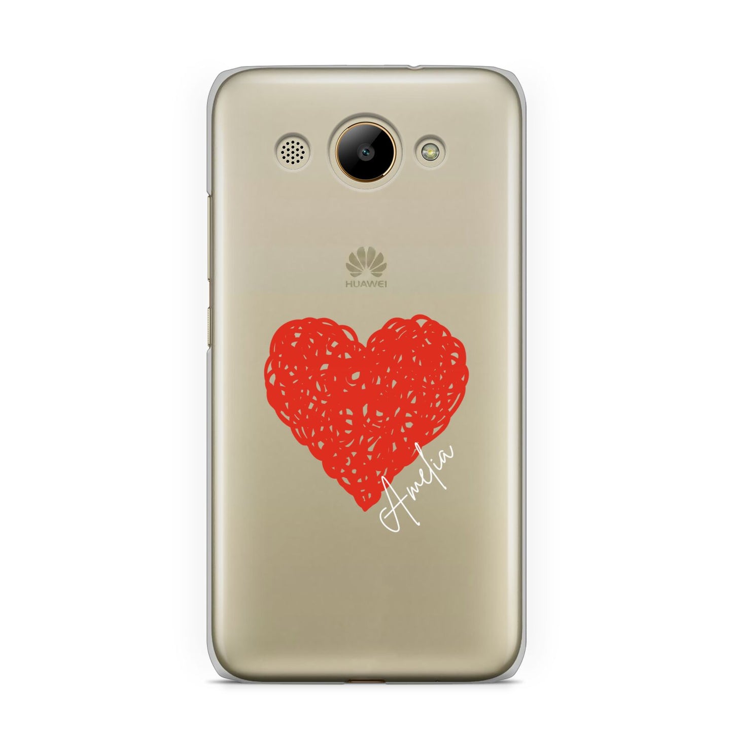 Custom Red Heart Huawei Y3 2017