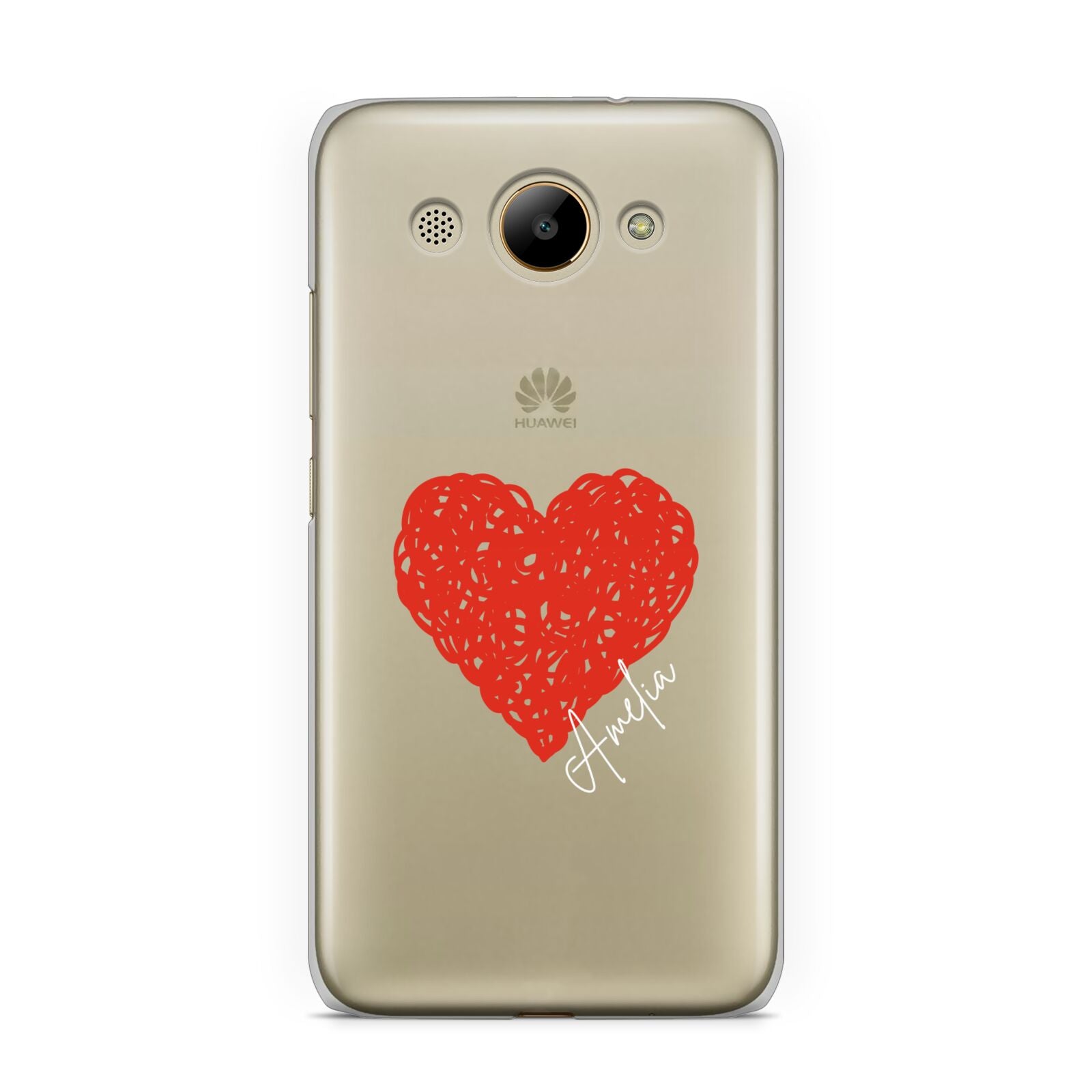 Custom Red Heart Huawei Y3 2017