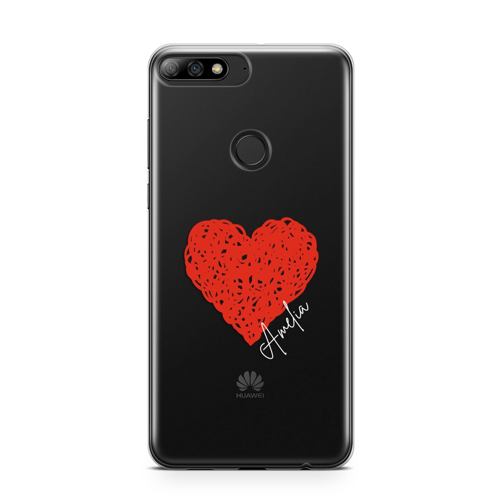 Custom Red Heart Huawei Y7 2018