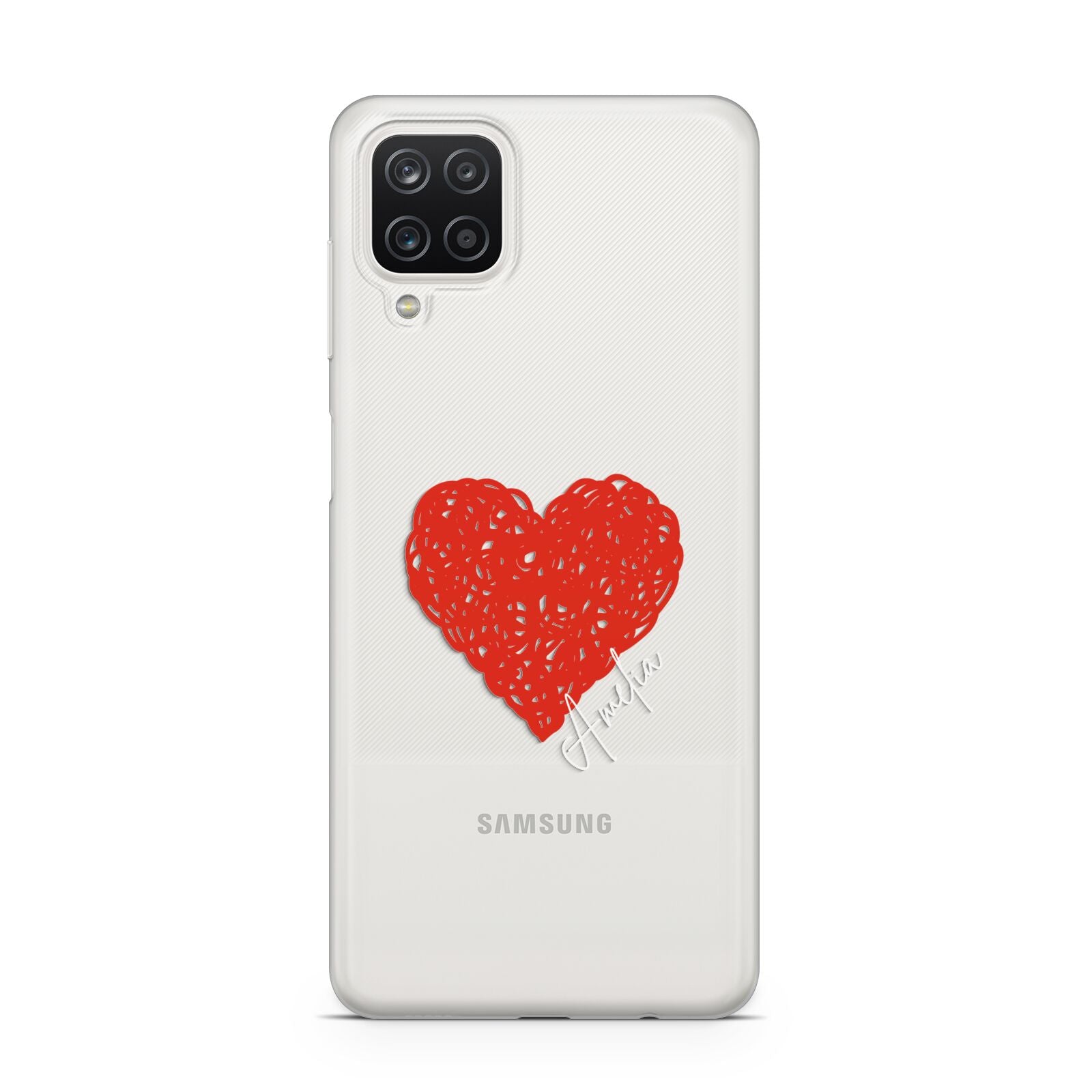 Custom Red Heart Samsung A12 Case