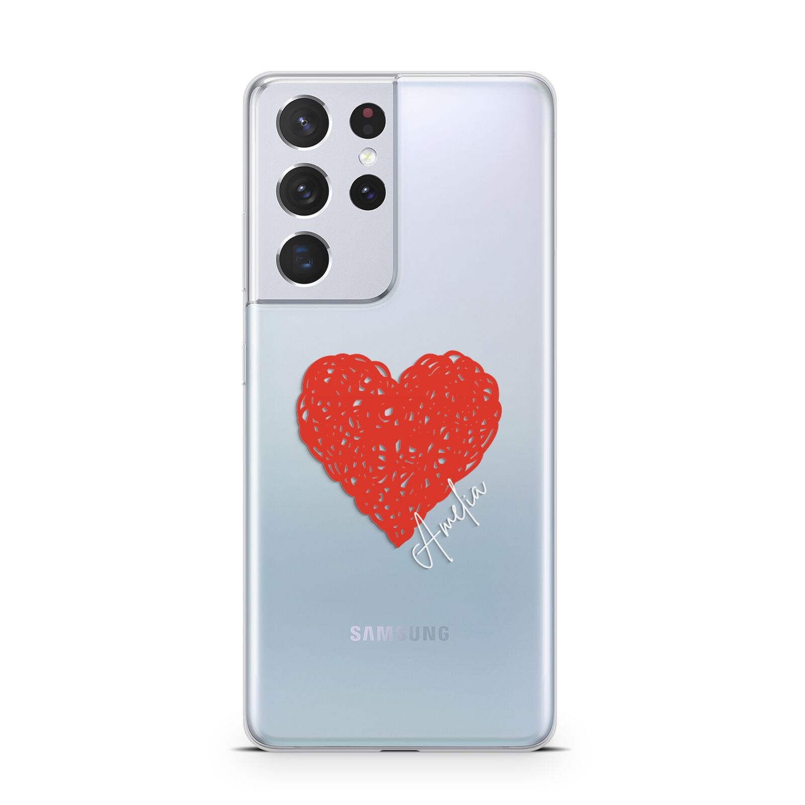 Custom Red Heart Samsung S21 Ultra Case