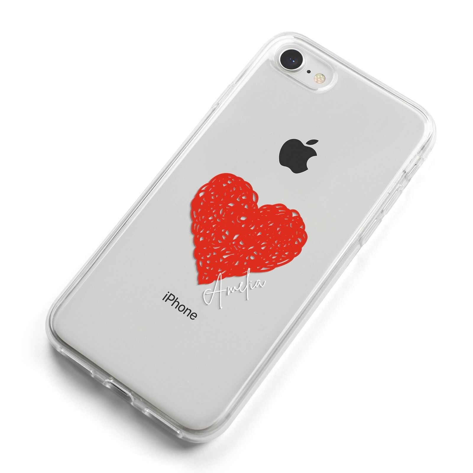 Custom Red Heart iPhone 8 Bumper Case on Silver iPhone Alternative Image