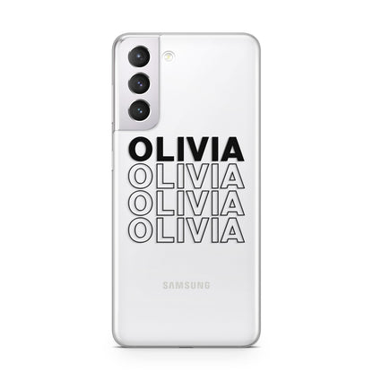 Custom Repeat Name Samsung S21 Case