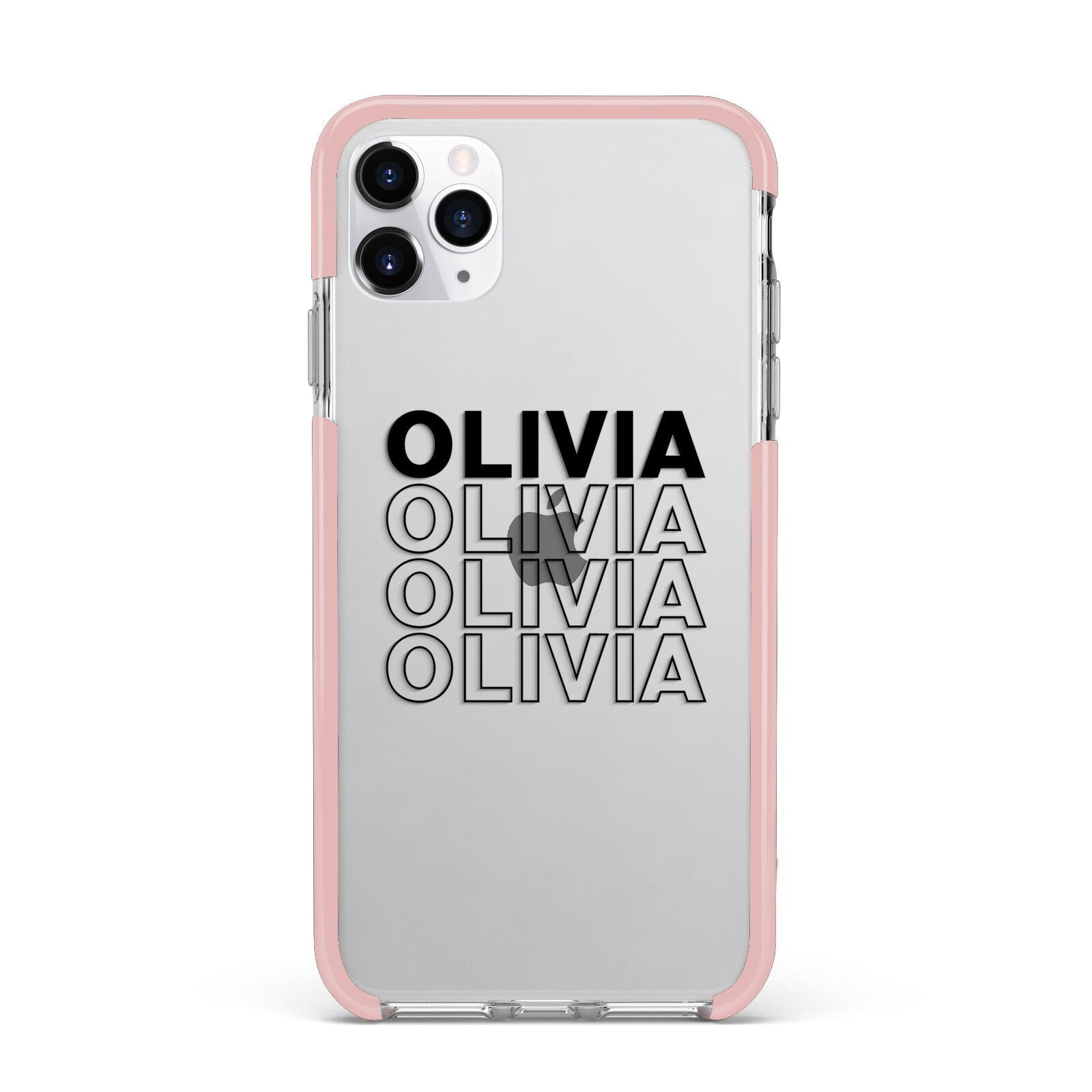 Custom Repeat Name iPhone 11 Pro Max Impact Pink Edge Case