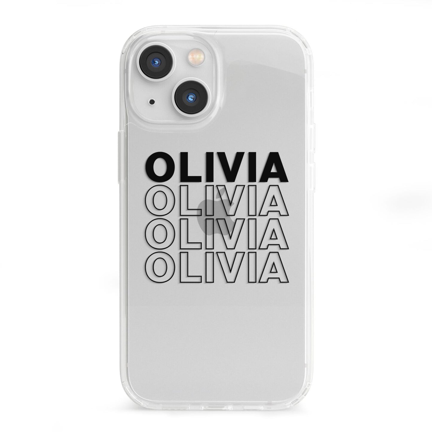 Custom Repeat Name iPhone 13 Mini Clear Bumper Case