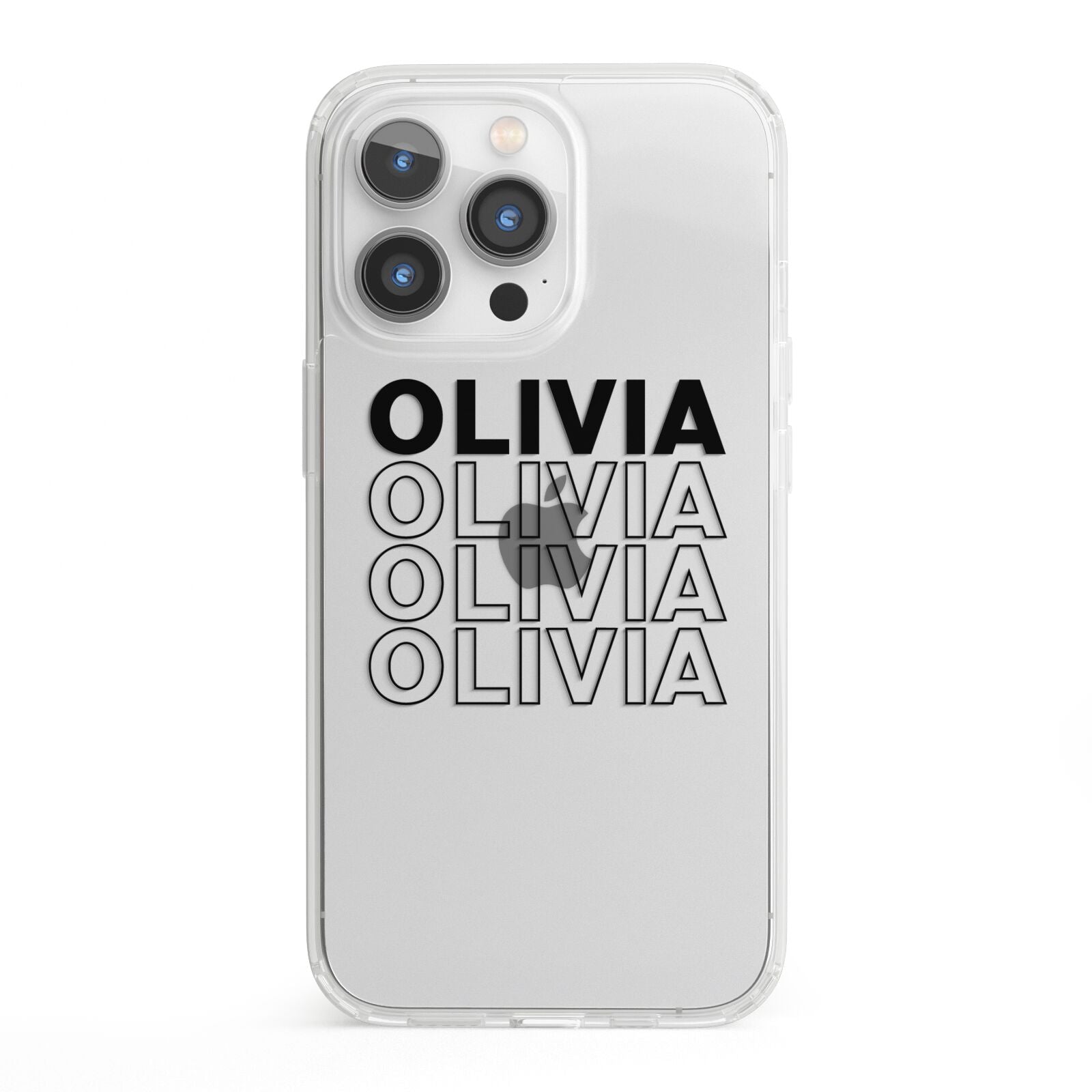 Custom Repeat Name iPhone 13 Pro Clear Bumper Case