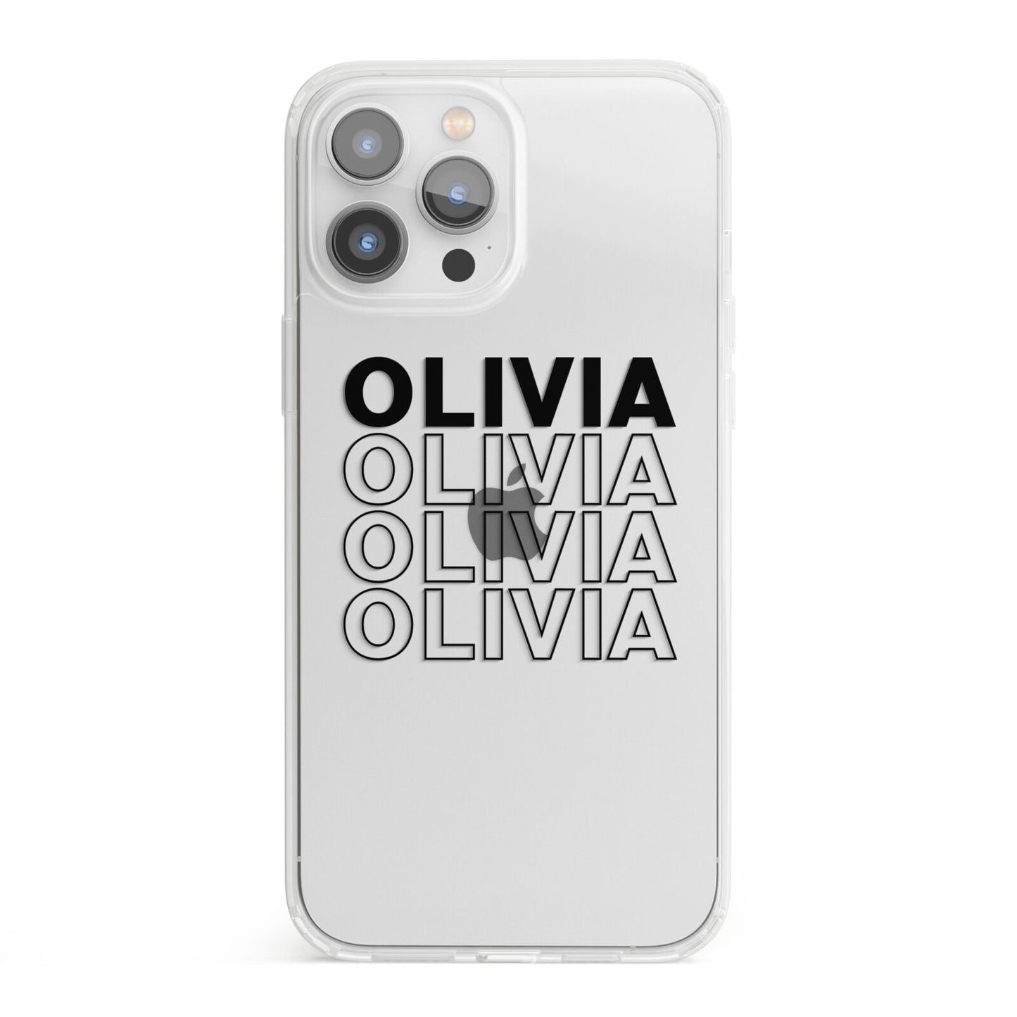 Custom Repeat Name iPhone 13 Pro Max Clear Bumper Case