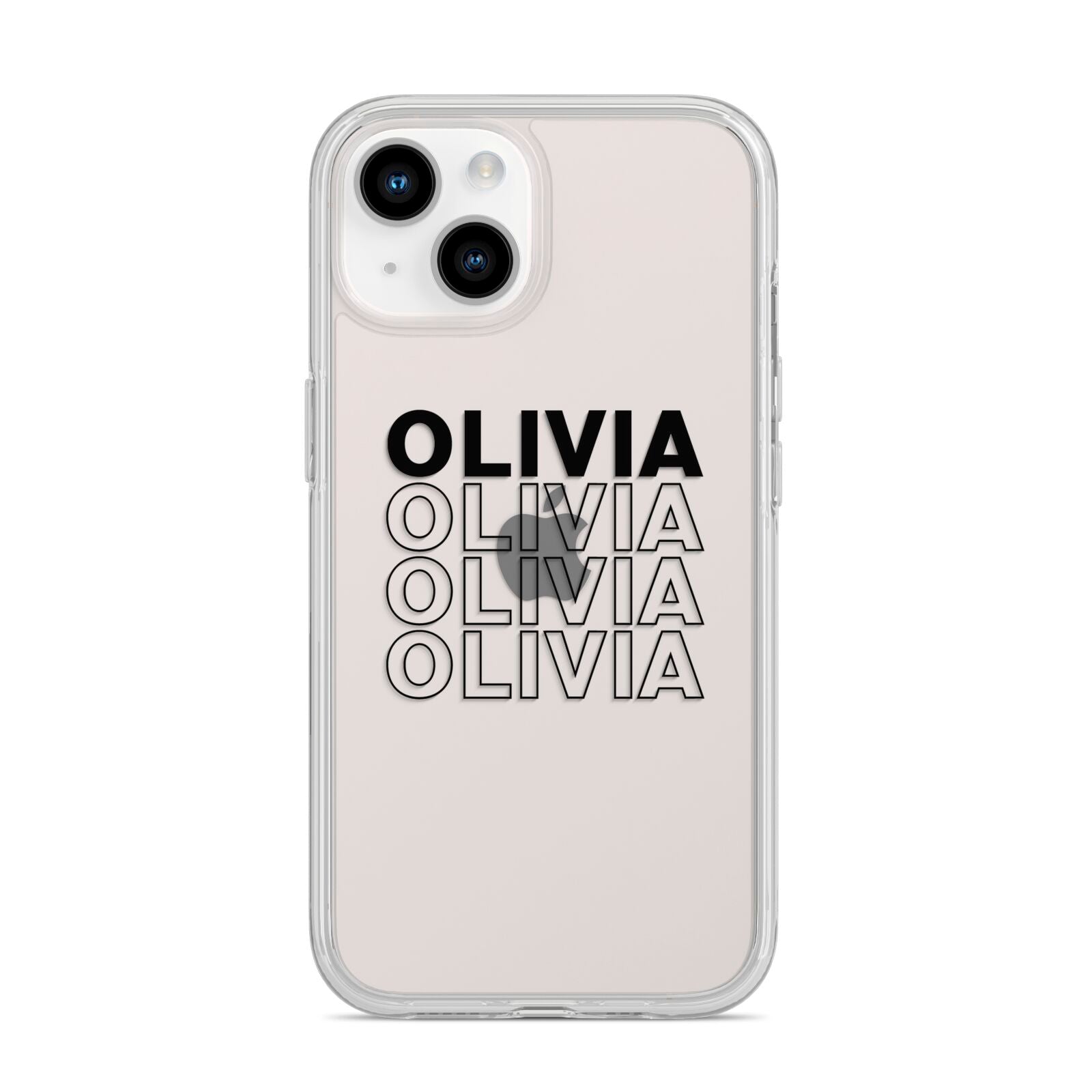 Custom Repeat Name iPhone 14 Clear Tough Case Starlight