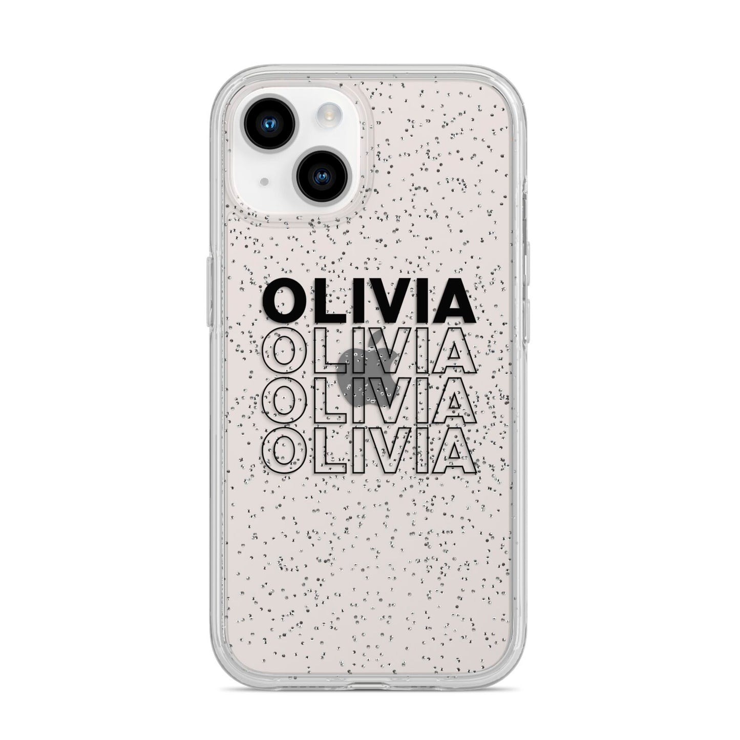 Custom Repeat Name iPhone 14 Glitter Tough Case Starlight