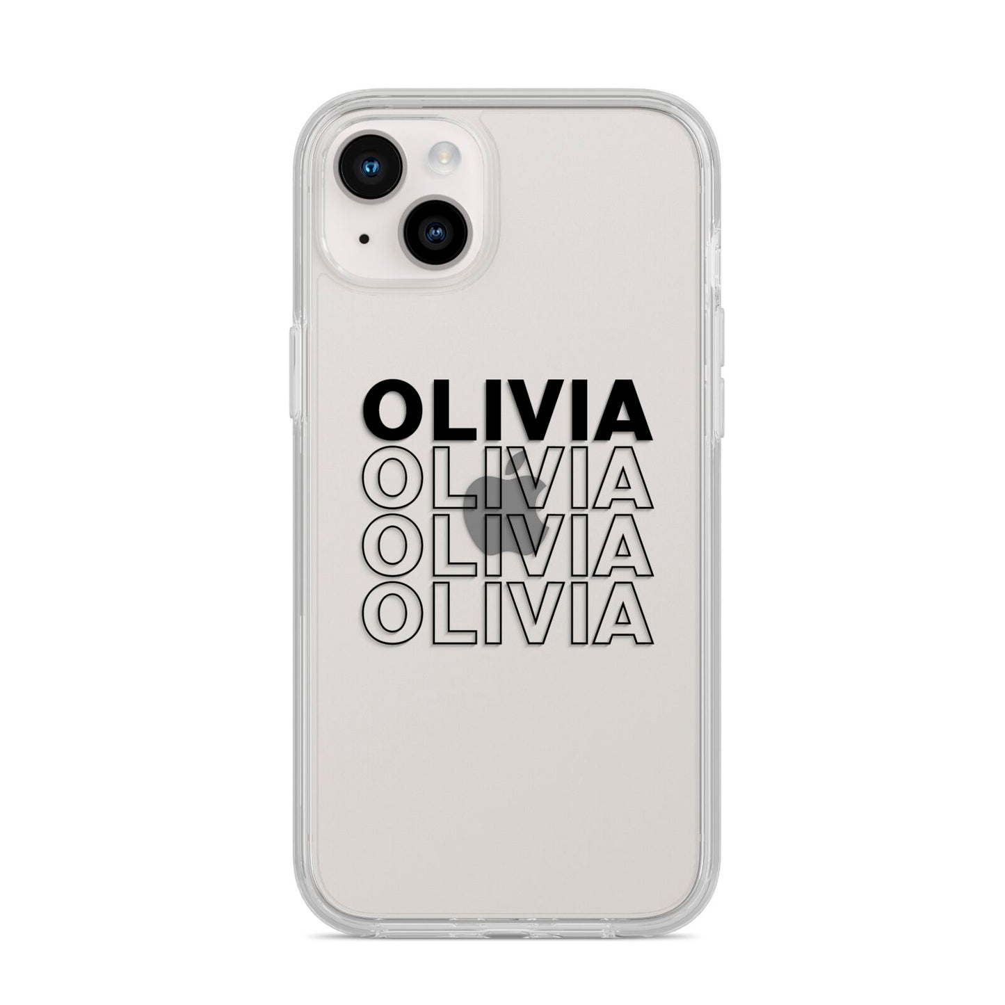 Custom Repeat Name iPhone 14 Plus Clear Tough Case Starlight