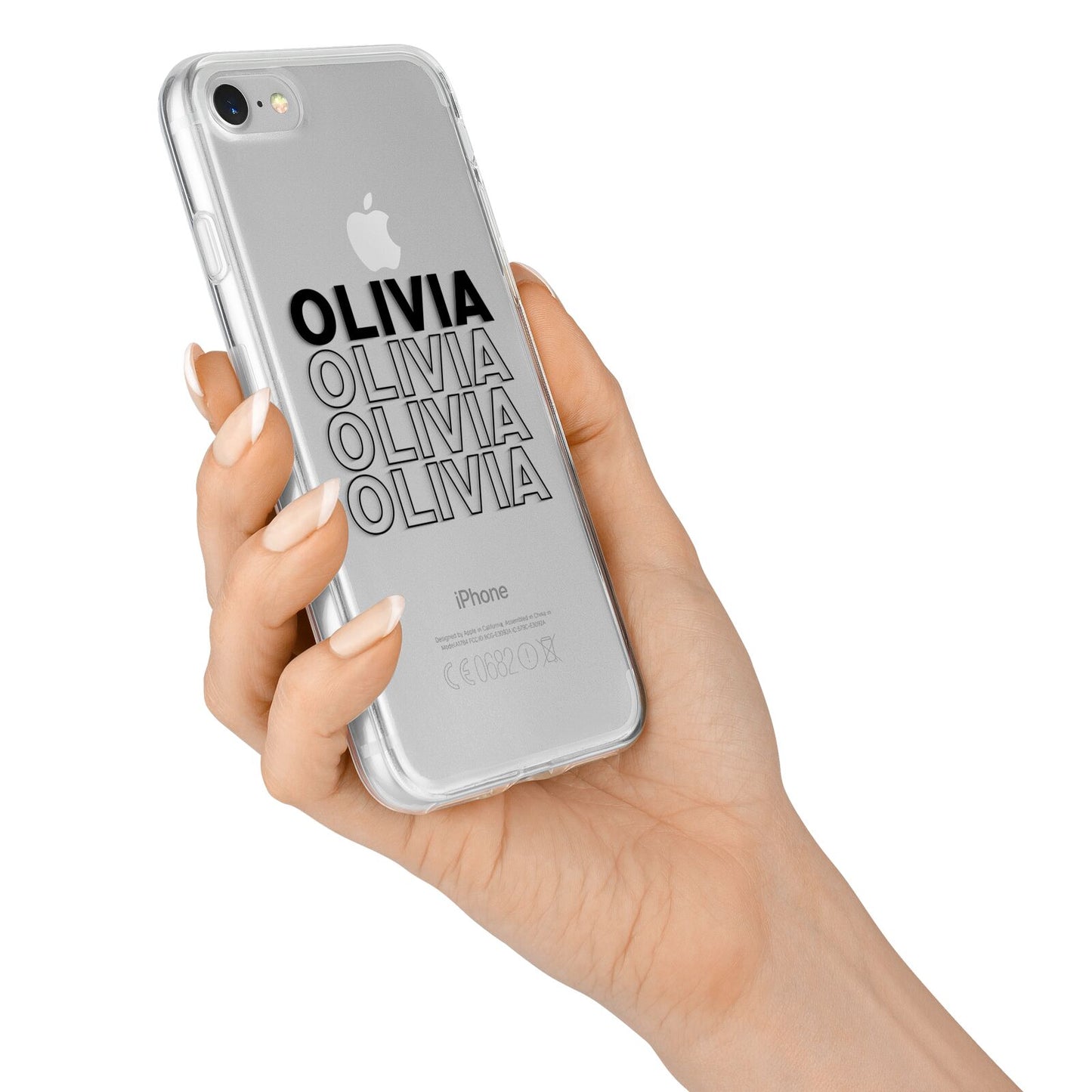 Custom Repeat Name iPhone 7 Bumper Case on Silver iPhone Alternative Image