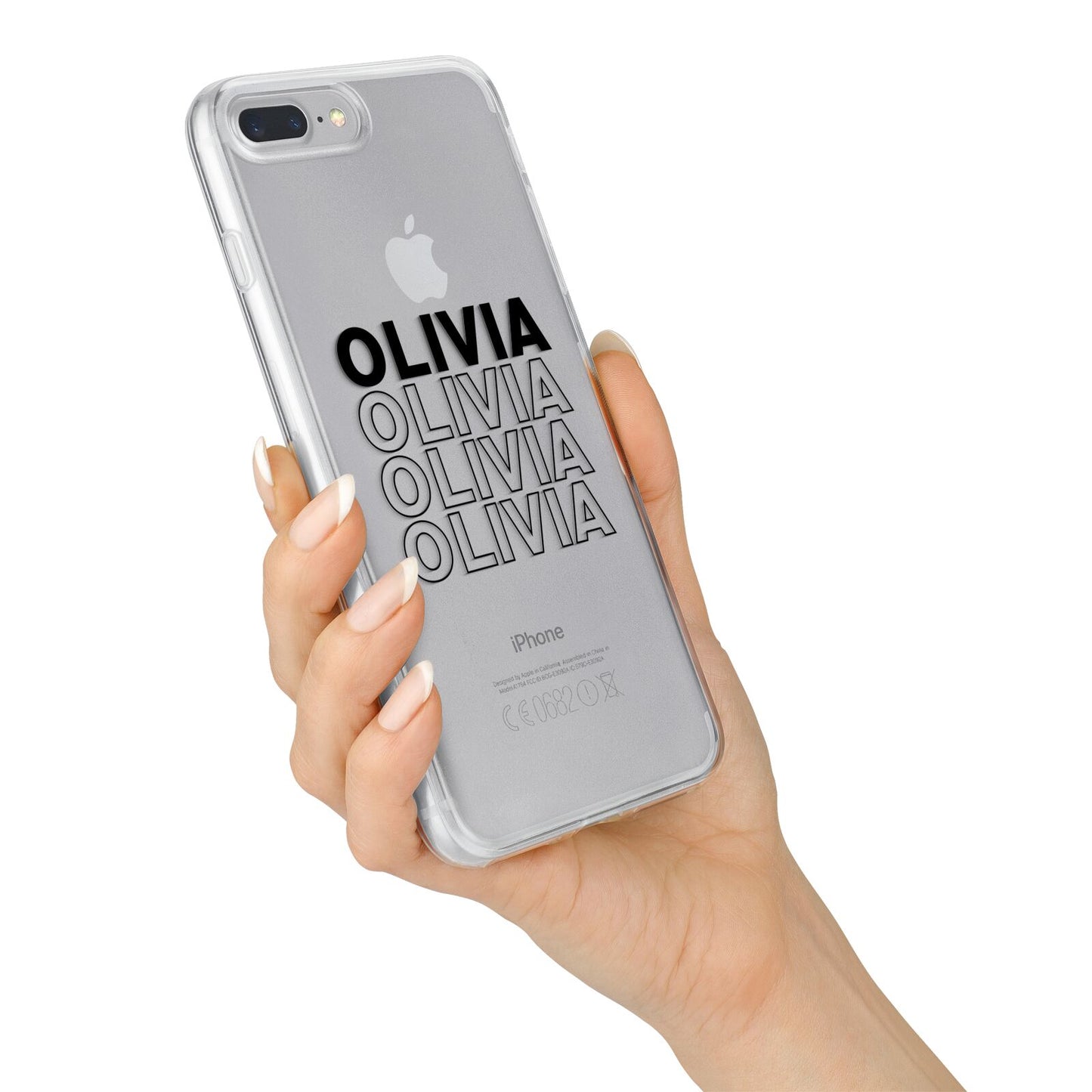 Custom Repeat Name iPhone 7 Plus Bumper Case on Silver iPhone Alternative Image