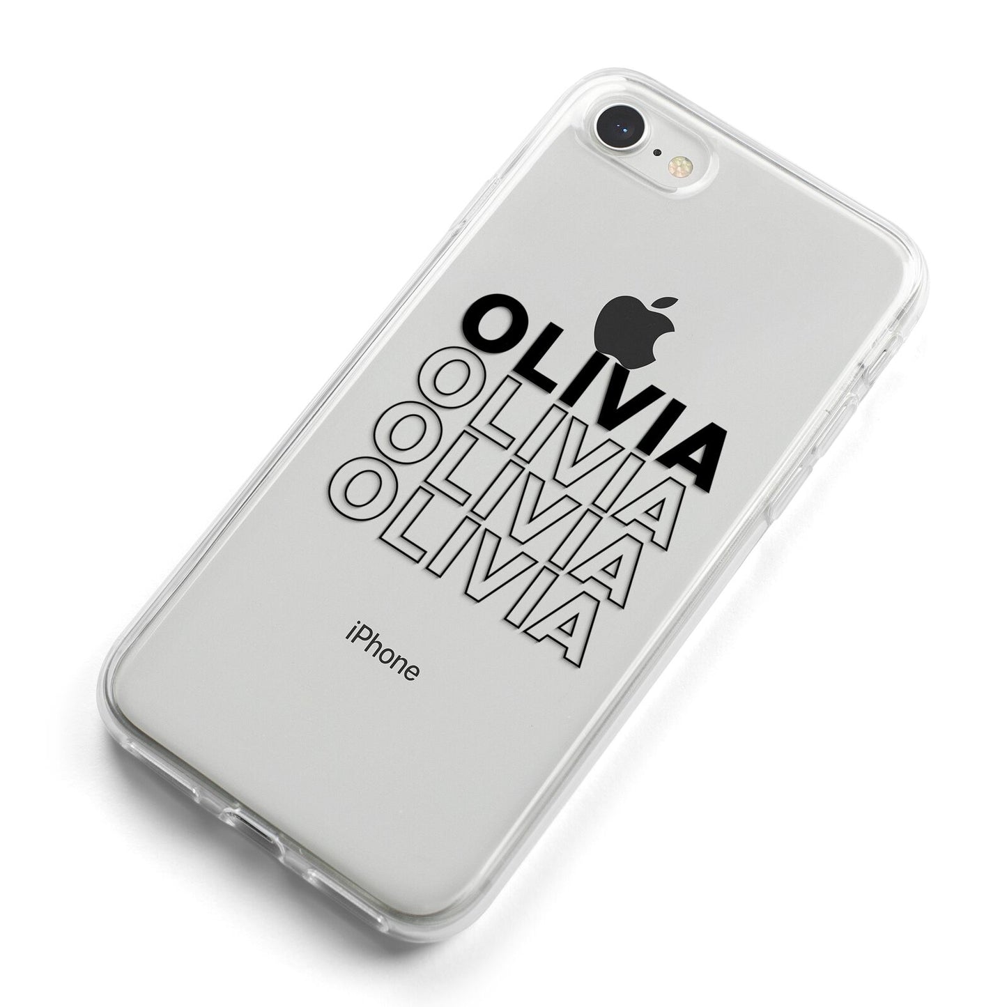 Custom Repeat Name iPhone 8 Bumper Case on Silver iPhone Alternative Image