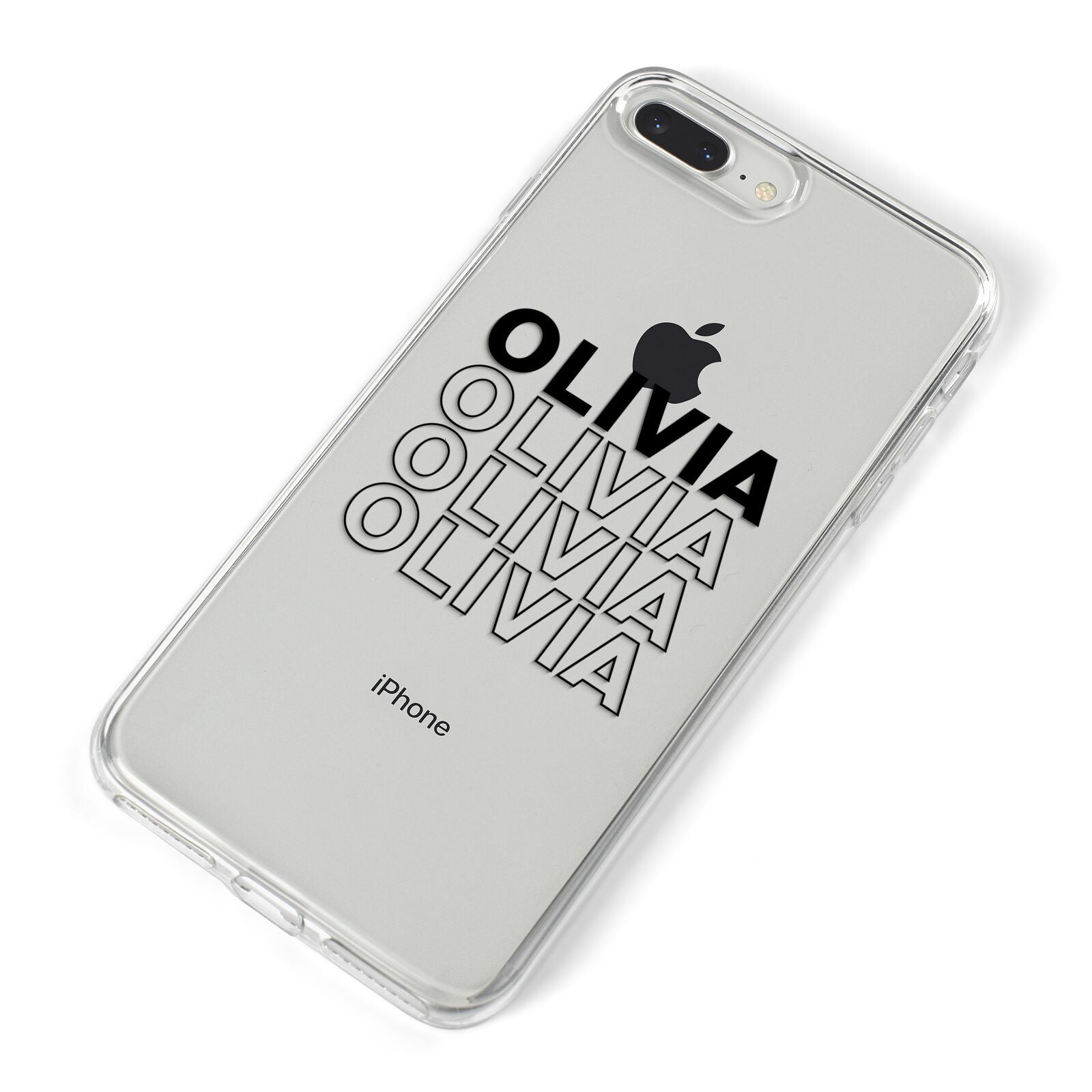 Custom Repeat Name iPhone 8 Plus Bumper Case on Silver iPhone Alternative Image