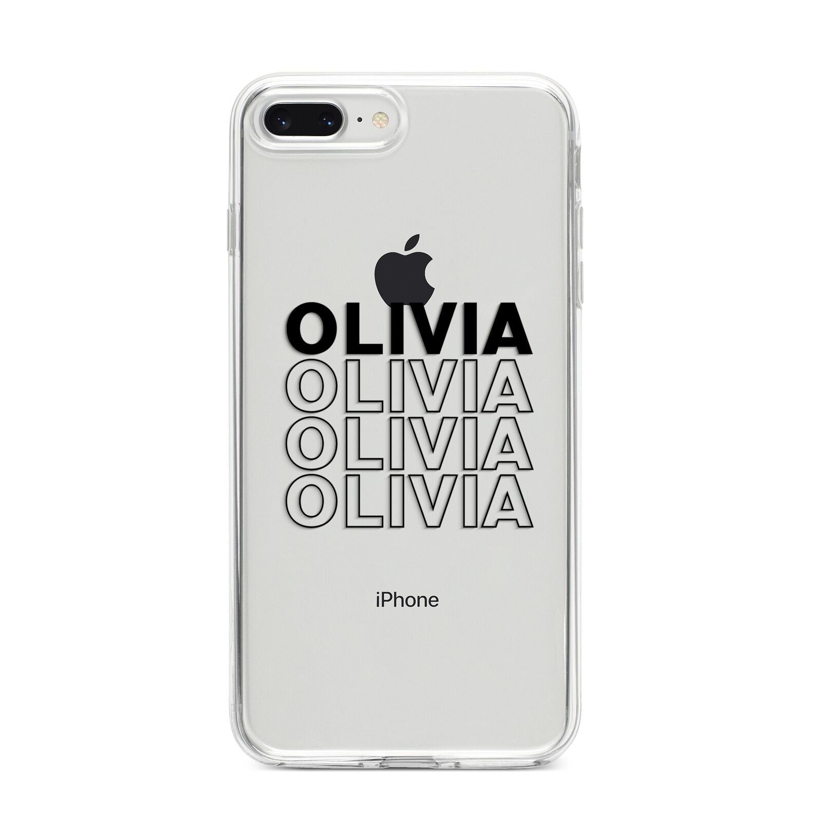 Custom Repeat Name iPhone 8 Plus Bumper Case on Silver iPhone