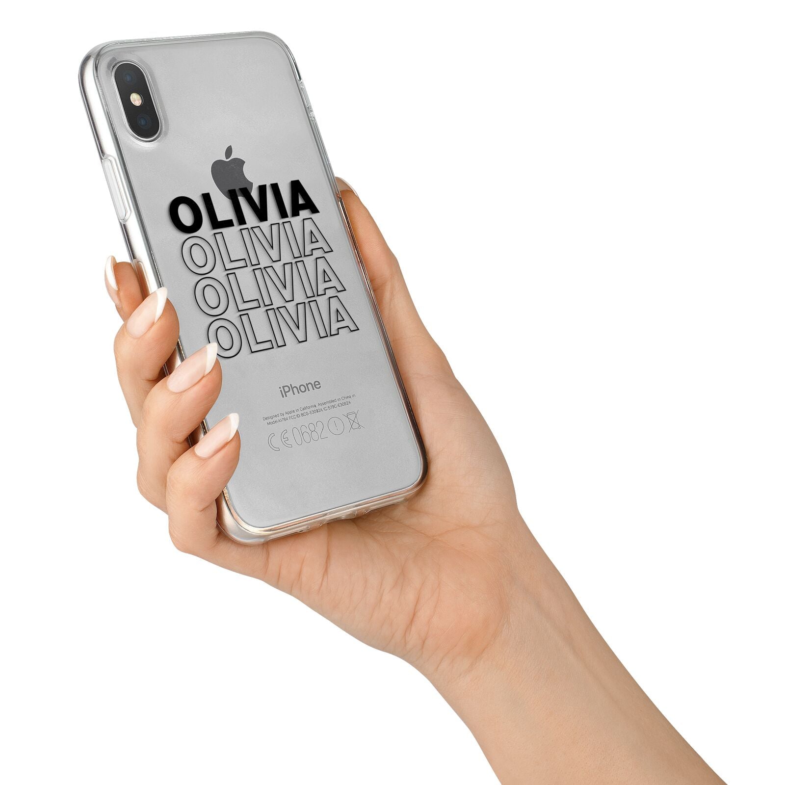 Custom Repeat Name iPhone X Bumper Case on Silver iPhone Alternative Image 2