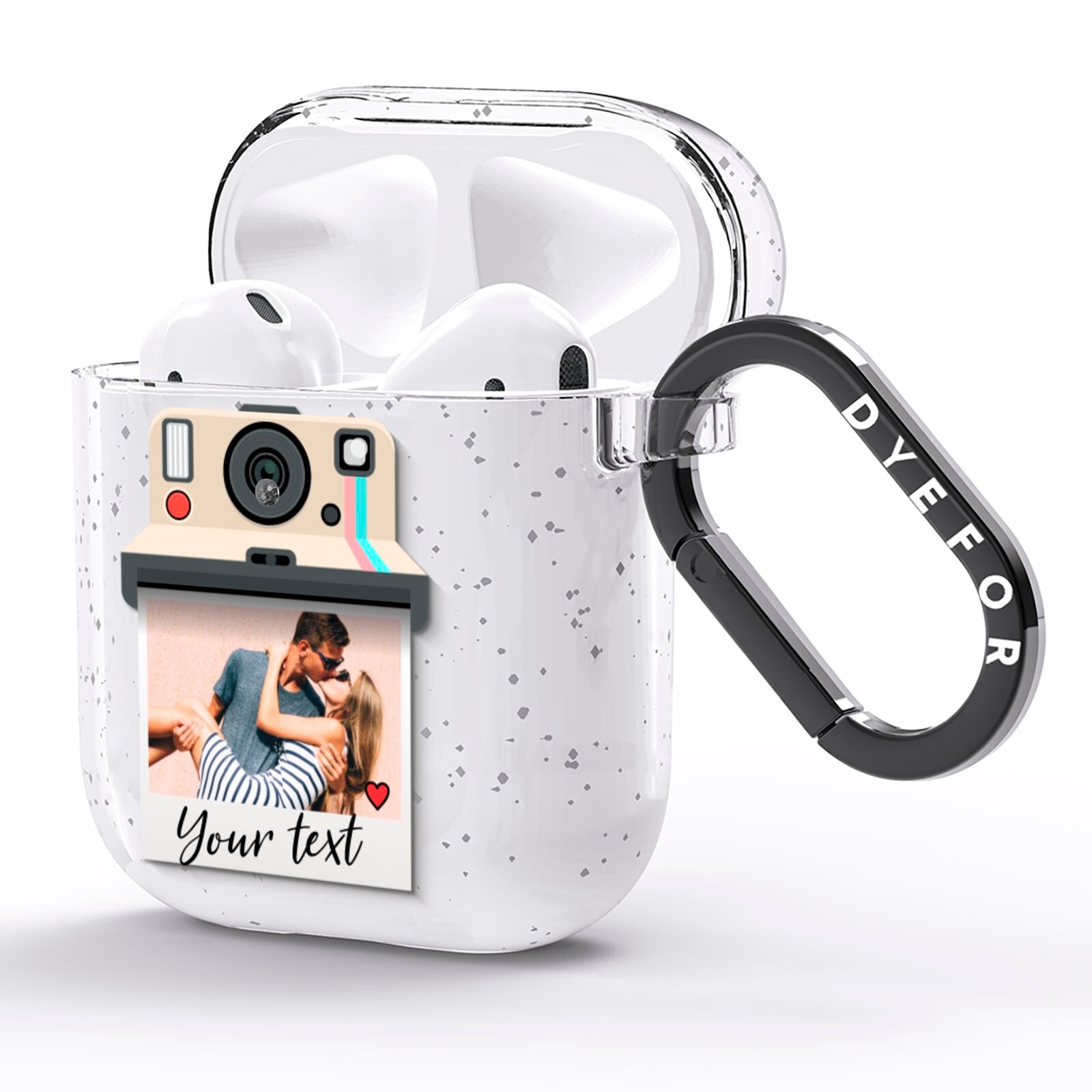 Custom Retro Photo AirPods Glitter Case Side Image