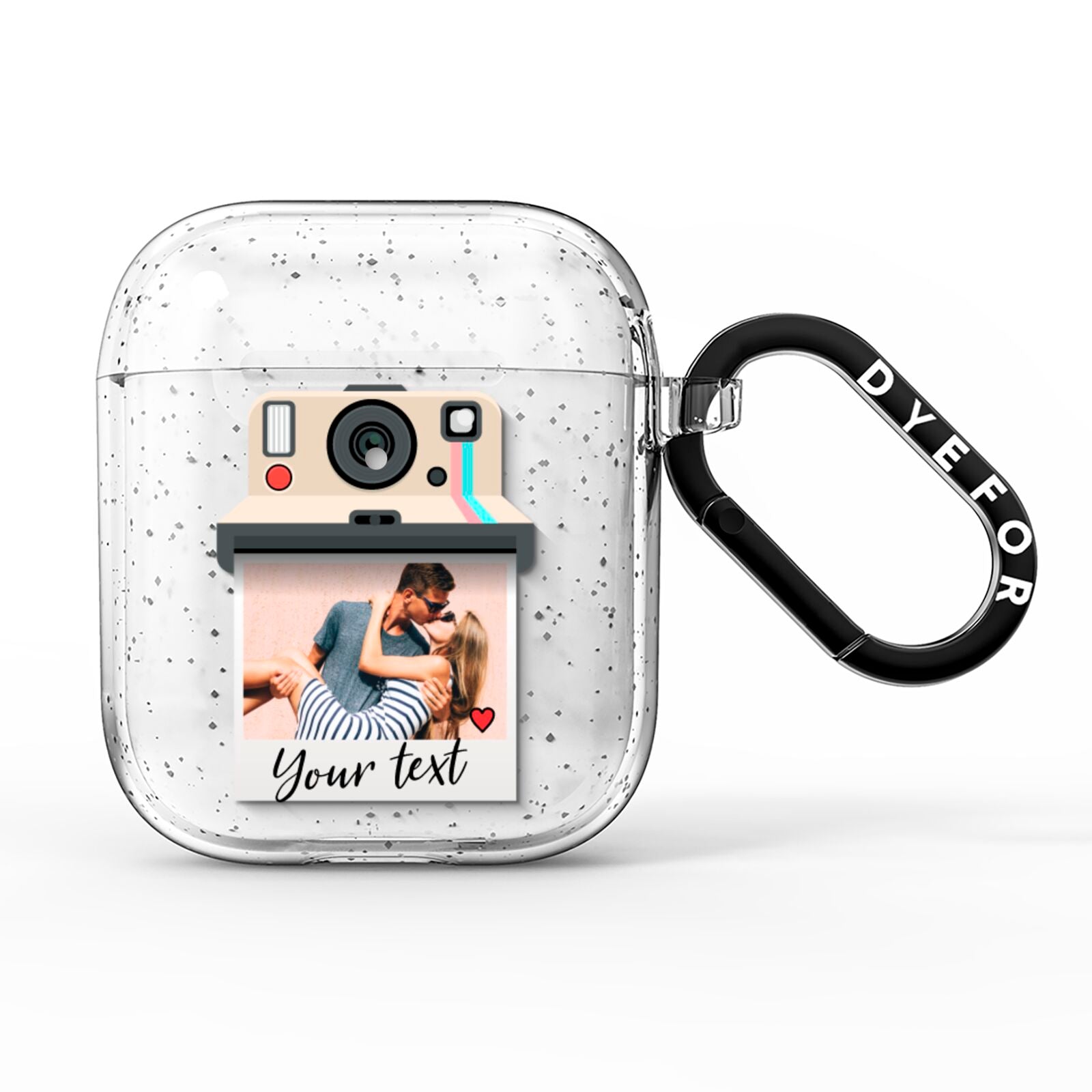 Custom Retro Photo AirPods Glitter Case