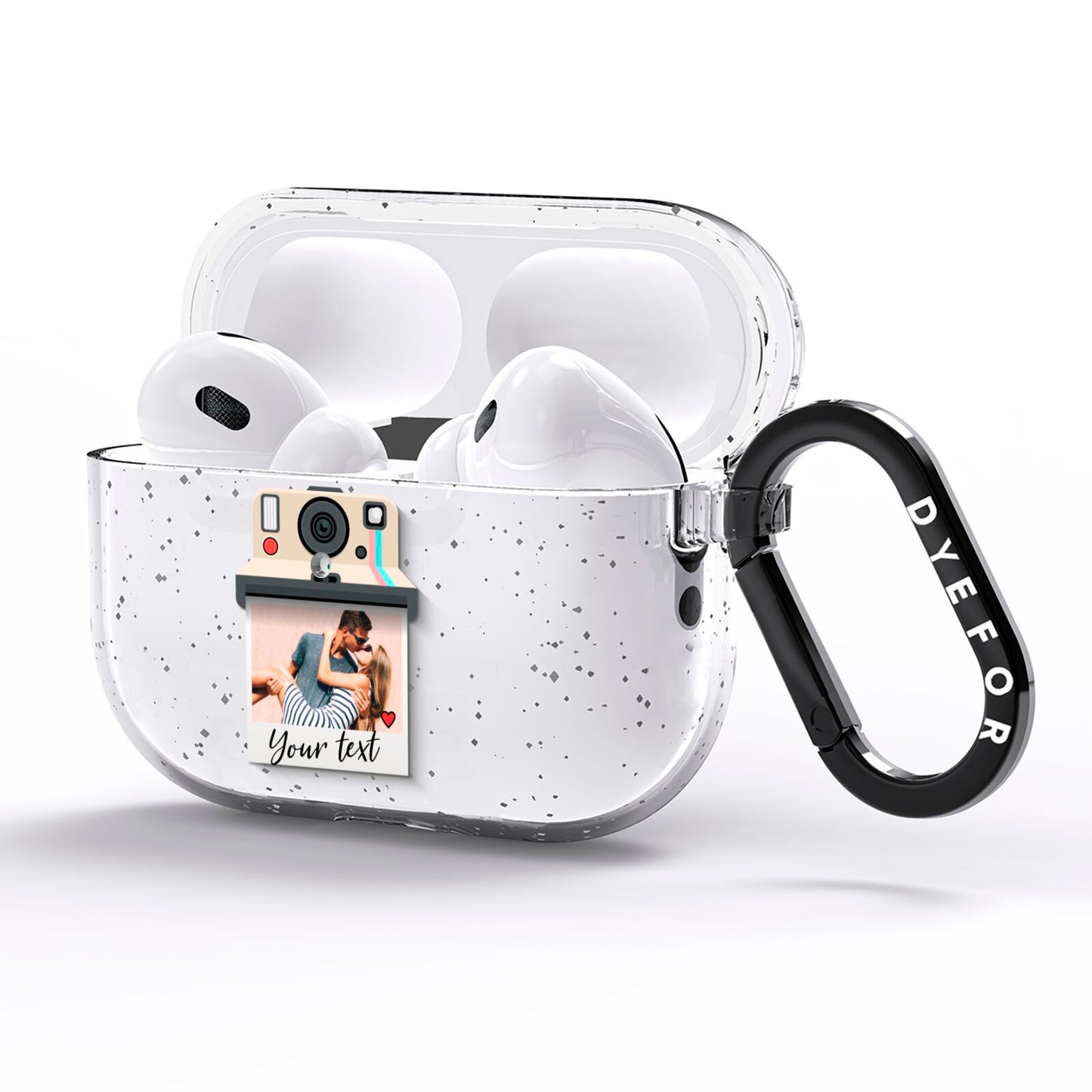 Custom Retro Photo AirPods Pro Glitter Case Side Image